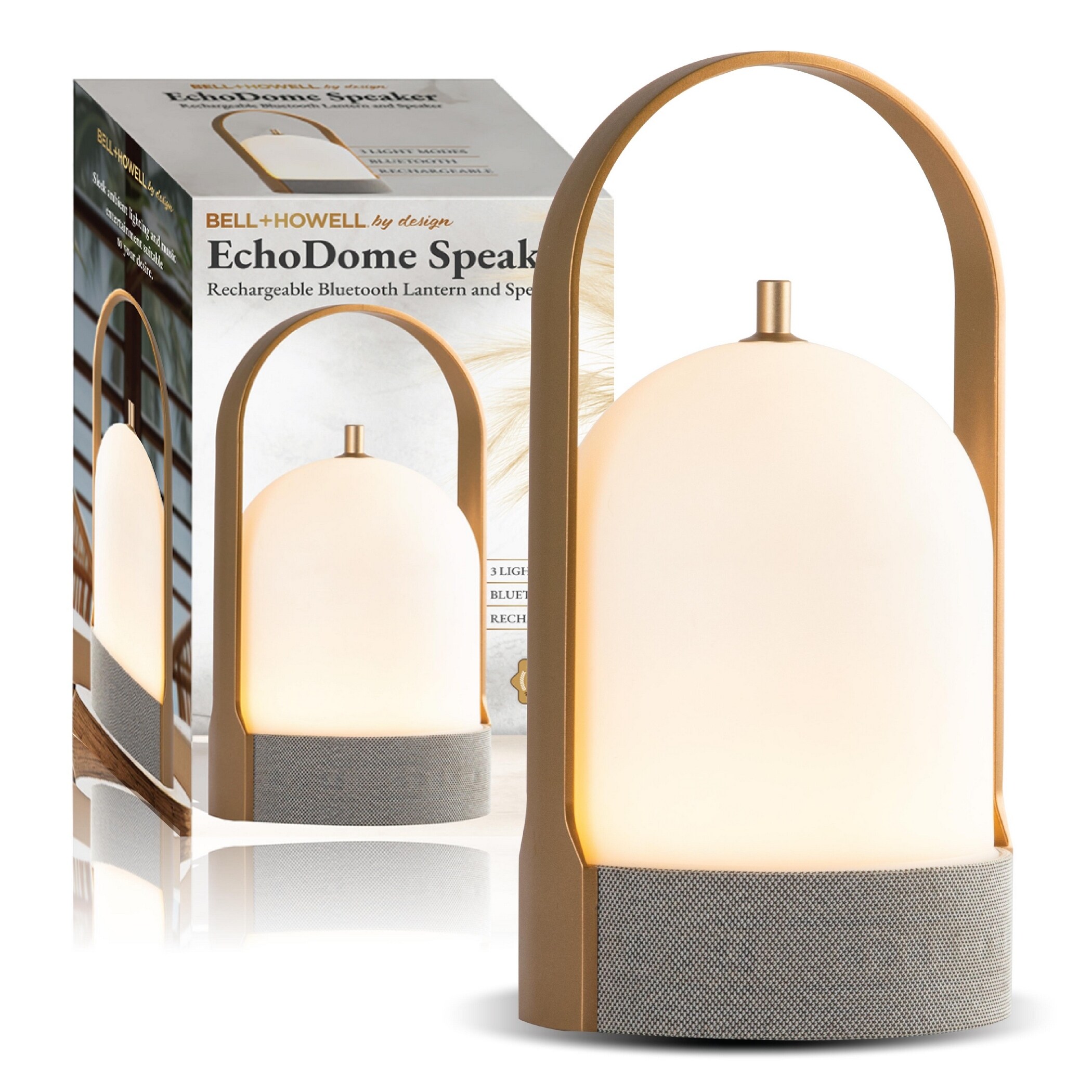 Bell + Howell EchoDome Rechargeable Bluetooth LED Lantern Speaker